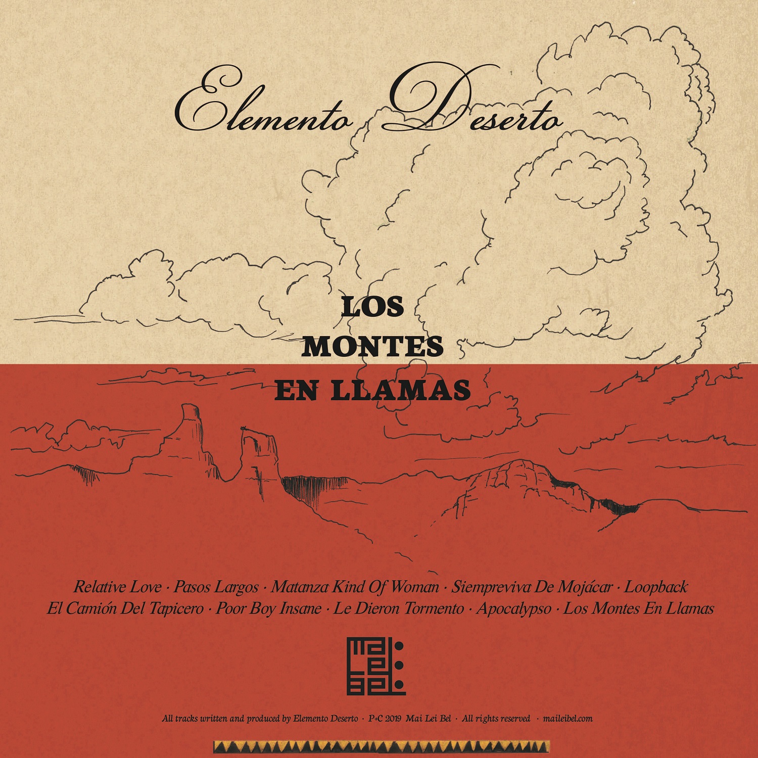 Elemento Deserto "Los Montes En Llamas" - Album [Red transparent vinyl LP / CD Cardsleeve / Red transparent vinyl LP + CD Cardsleeve]