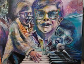"Elton John" - limited Print on Canvas