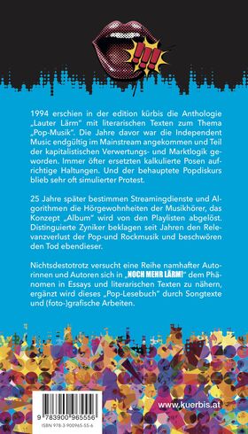 Noch mehr Lärm - Ein Pop-Lesebuch Hrsg. von Heimo Mürzl & Wolfgang Pollanz